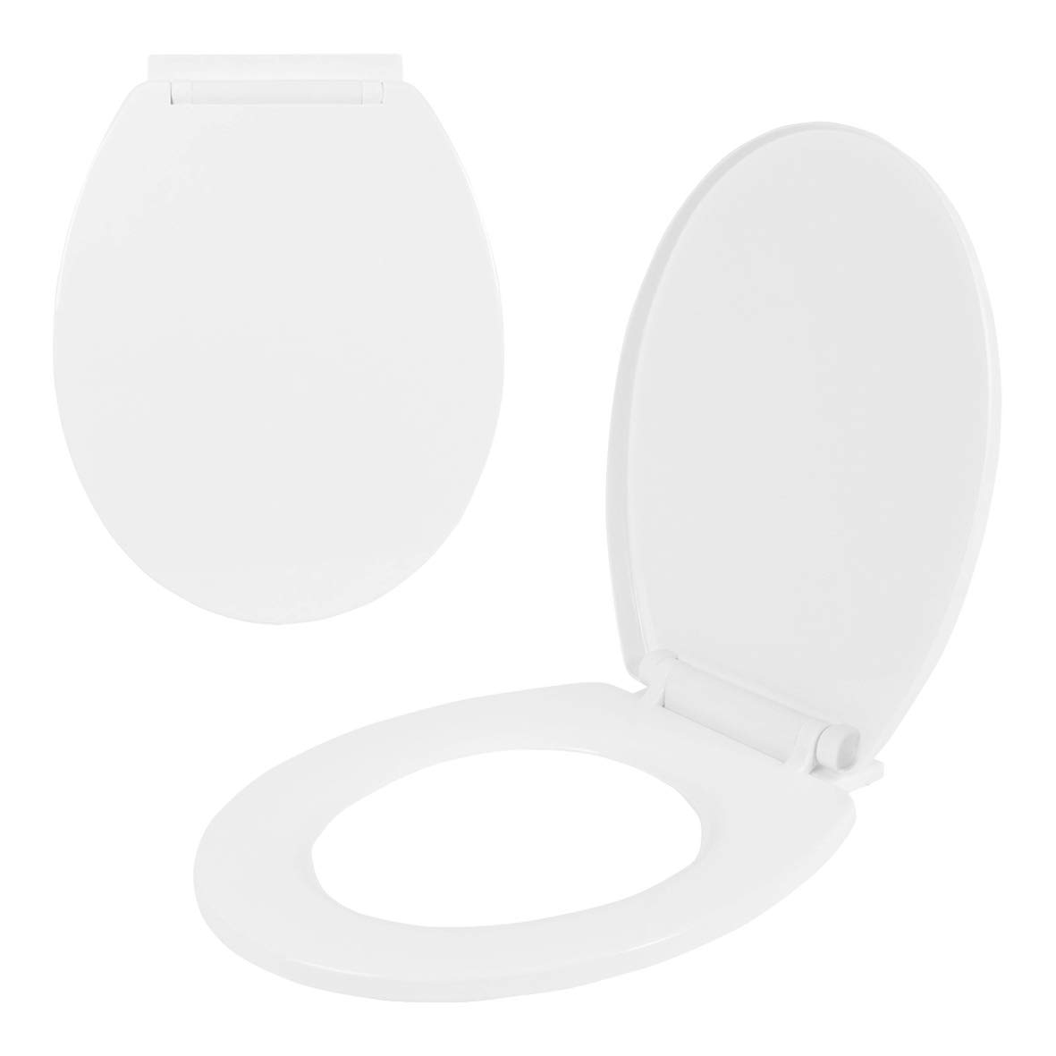 Anika 92280 Soft Close Plastic Replacement Toilet Seat and Lid/Universal Fit and Easy to Install/Classic White