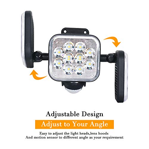 FAISHILAN 40W Led Security Light, 4000LM Motion Sensor Light Outdoor, IP65 Waterproof, 6000K Flood Light, Dual Head Security Spotlight for Entryways, Yard and Garage - Thumbnail 2