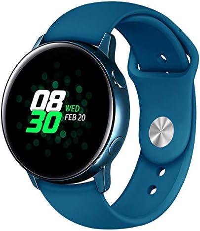 Band for Galaxy Watch Active Bands Garmin Vivoactive 3 Band,20mm Silicone Replacement Sport Strap Band Compatible for Samsung Galaxy Watch Active 40mm /Ticwatch 2 Smartwatch (Rock Cyan, Large)