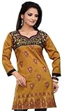 Long India Tunic Top Womens Kurti Printed Embroidered Blouse Indian Clothing