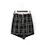 All-Match Slim Patchwork of Leather Fight Tweed Skirt Chic Plaid Mini Skirt