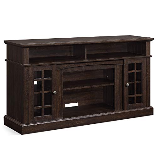 BELLEZE Traditional Rustic Wood TV Stand & Media Entertainment Center