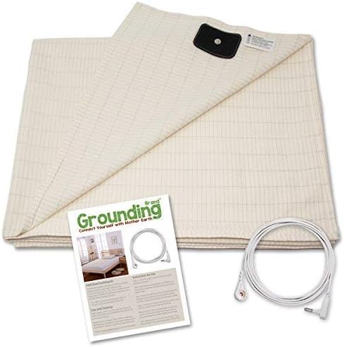 Earthing Half Sheet with Grounding Connection Cord - Silver Antimicrobial Conductive Mat for Better Sleep, Natural Wellness and Healthy Earth Energy, Large 98x35.5 Inches fits Full, Queen and King