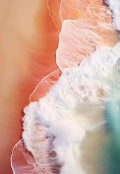 White Waves Orange Blue Ocean Beach Theme Area Rug