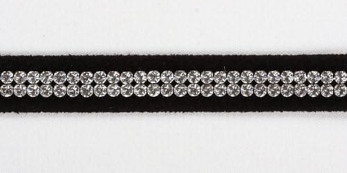 Ultrasuede & Swarovski Crystal Cat Colar by Susan Lanci Designs - Giltmore 2-Row (Black)