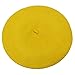 ICSTH French Beret - Wool Solid Color Womens Beanie Cap Hat (One Size, Yellow)