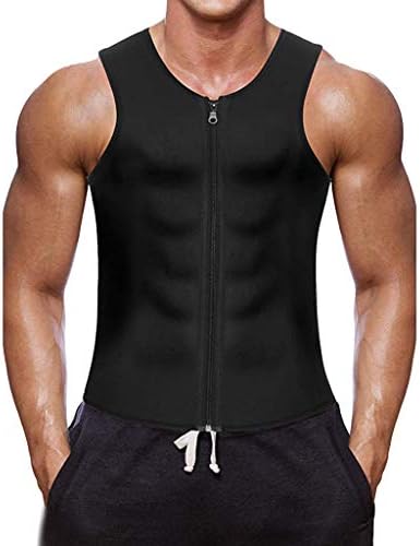 Men Waist Trainer Vest for Weightloss Hot Neoprene Corset Body Shaper Zipper Sauna Tank Top Workout Shirt Gym Clothes