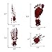ATDAWN 63 PCS Bloody Footprints Floor Clings, Halloween Vampire Zombie Party Window Decals Wall Stickers Decor, Halloween Decorations Blood Splatter Stickers Supplies