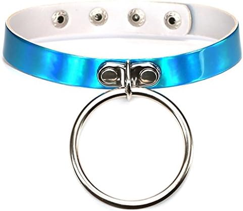 DARLING HER Gothic Punk Choker Hologram PU Leather Choker NEW Collar Necklace Jewelry CR407D