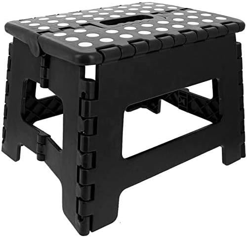 Vita Perfetta Plastic Folding Step Stool - 27 cm, Black