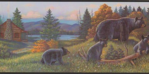 Wallpaper York Inspired by Color Borders Black Bear Border WL5627B