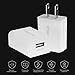 UROPHYLLA Wall Charger, USB Wall Charger, 12W 2.4A Mini Portable USB Wall Charger for iOS X 8 7 6S/Plus 5S/5, Android Galaxy S8 7 Edge, LG, HTC, Huawei, Moto, Kindle and More - White[3 Pack]