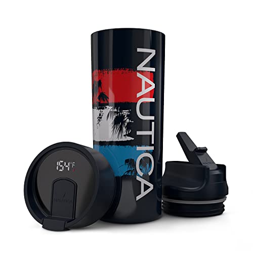 NAUTICA Smart Coffee Tumbler Smart Water Bottle with Straw Lid