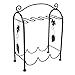 Grape Arbor Style Tabletop 3 Wine Bottles / 5 Wine Glasses Metal Wine Organizer Storage Rack w/ Top Handle - Black