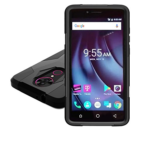 MINITURTLE Case Compatible w/ Cover for TMobile Revvl Plus [Shock Fusion Hybrid Hard Shell & Silicone Layer CoolPad Revvl Plus Case] TMobile Revvl Plus Case w/ Locking Stand Feature White Dragon - Thumbnail 5