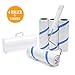 HOUSE DAY Lint Roller Pet Hair Remover Cleaning Fuzz Dust Dandruff,1 Durable Handle,Lint Rollers 4 Count with 360 Total Sheets,Portable Cover,Extra Sticky Roller,Lint Remover (White)