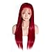 mscoco Brazilian Straight Wigs with Baby Hair for Black Women Red Color 13x6 Lace Front Wigs Human Hair Pre Plucked 150% Density Colored Wigs for Black Women (20 inch)