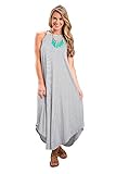 JYUAN Women's Casual Summer Boho Sleeveless Striped Beach Long Maxi Dress (M, Striped)
