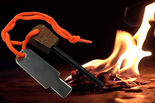 Emergency Case Magnesium Fire Starter Rod Kit for Survival of Emergencies and Building of Campfires During All Bad Weather Natural Disasters, Wilderness Hiking, and Outdoor Camping