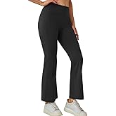 Feaurvi Petite Flared Yoga Pants for Women Wide Leg Side Pockets High Waist Stretchy Bootcut Loose Sweatpants Casual Workout