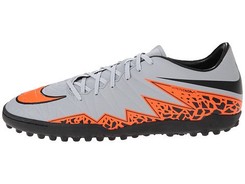 Nike Hypervenom Phelon II TF Turf Soccer Cleats (Wolf Grey, Total Orange) Sz. 7.5