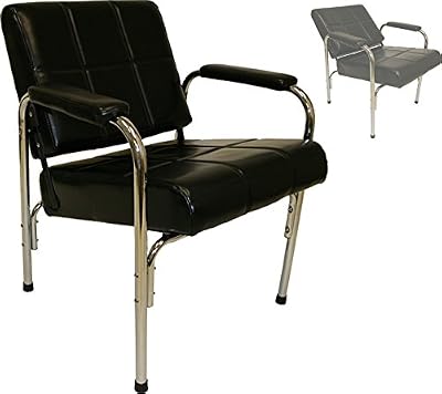 LCL Beauty Contemporary Automatic Recline Shampoo Chair with Steel Frame & Cross-Hatch Stitch Design