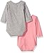 adidas Baby Girls' Logo Body Shirt Set 2 Pack, Gray/Pink, 18 Months