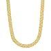The Bling Factory 5.7mm 14k Yellow Gold Plated Flat Nugget Chain Necklace, 22 inches