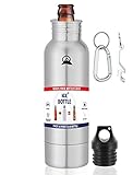 The Original Bottle Koozie ● Beer Koozie ● Stainless Steel Ice 2 Bottle ● Beer Cooler ● Bottle Insulator ● Fits Standard 12oz Bottles ● Includes Bottle Opener & Keychain Carabiner (Stainless Steel)
