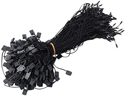 950Pcs Black Tag String Nylon Lock Black Tag String Nylon String Snap Lock Pin Loop Fastener Hook Ties Price Tag Fasteners with Snap Lock