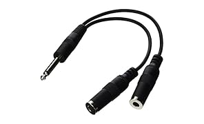 Ampridge GA101 Jam Cable Dual Guitar Adaptor 1/4-Inch Stereo Instrument Cable