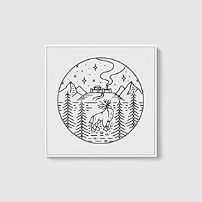 Framed Canvas Home Artwork Decoration Night Canvas Wall Art for Living Room, Bedroom - 16x16 inches