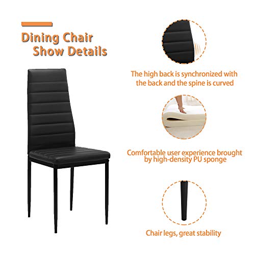 IANIYA Dining Room Table，Kitchen Table, Square Glass Kitchen Table with