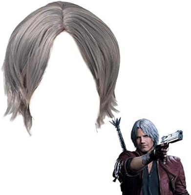 Coslive Men S Devil May Cry 5 Dante Cosplay Wigs Short Grey Silver