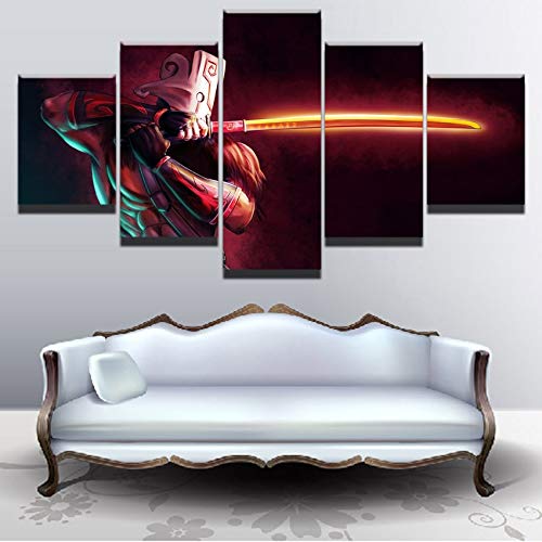 U-N Modern Canvas Painting Game Poster 5 Pieces Dota 2 Juggernaut Wall Art Home Decor Boys Room Prin