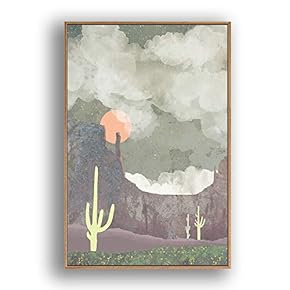 Framed Canvas Home Artwork Decoration Nordic Style Scenery Canvas Wall Art for Living Room, Bedroom - 16x24 inches