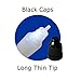 510 Central 30mL Unicorn Bottles LDPE Plastic Thin Tip (25 Pack, Black Caps)