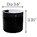 JUVITUS Black Large 16 oz PET Plastic (BPA Free) Large Refillable Jar - (6 pack)