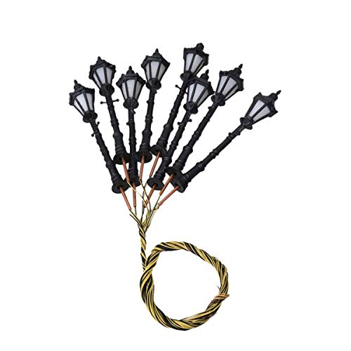 Iceyon 1:75 Scale Street Lamp Model LED Courtyard Lamppost Street Park Light Model Railway Model Trains Pack of 8 (H-6#)