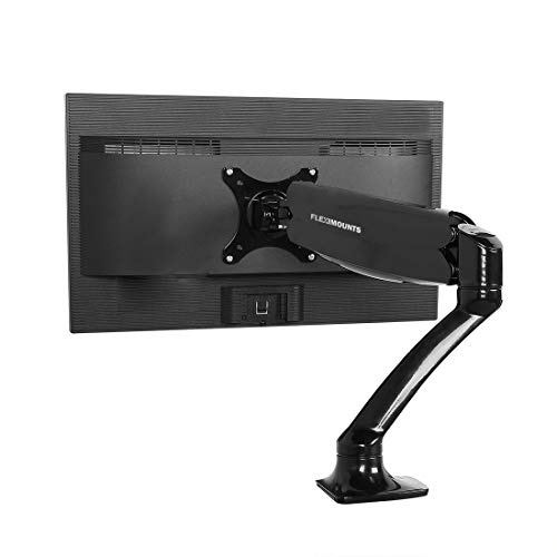 FLEXIMOUNTS Swivel Desk Monitor Mount/W Height Adjustable Gas Spring LCD Arm for 10-27 inches Samsung/dell/asus/acer/hp/aoc Computer Monitor
