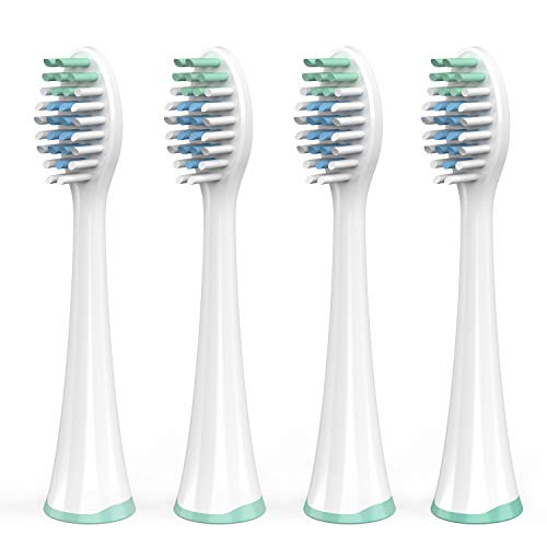 Liberex Electric Toothbrush Head Replacement for MS100, 4-Pack, White