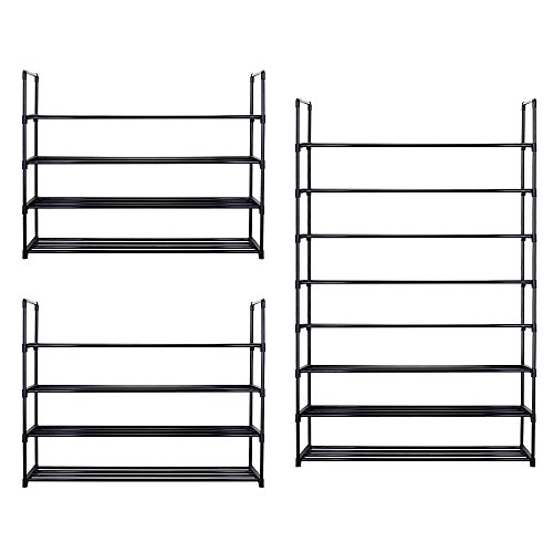 Lumsing Shoe Rack, 4-Tire Shoe Tower Organizer Storage Shelf Cabinet Holds 20 Pair Easy to Assemble Black - Thumbnail 6