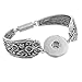 Godagoda Antique Silver Color Magnetic Clasp Flower Carved Bracelet Fits Snap Buttons