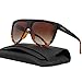 VIVIENFANG Women Classic Flat Top Aviator Polarized Sunglasses Designer Ombre Boyfriend Shades P1835B Black and Demi