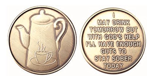 AA Coffee Pot Bulk Lot of 25 Medallions Chips Bronze I May Drink Tomorrow