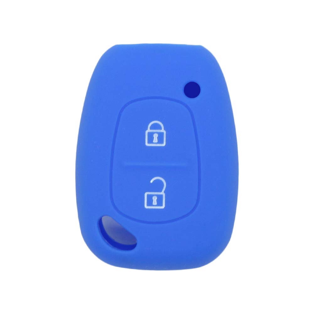 BROVACS Silicone Cover Protector Case Holder Skin Jacket Compatible with RENAULT NISSAN VAUXHALL OPEL 2 Button Remote Key Fob CV9351 Deep Blue