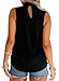 ROSKIKI Women's Plunge V Neck Blouse Cross Front Sleeveless Choker Drape Surplice Wrap Tank Tops US (0-2) Black