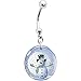 Holiday Snow Globe Snowman Belly Ring