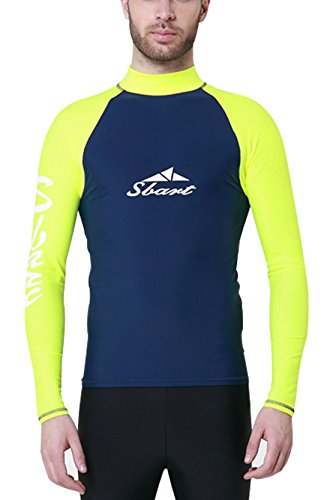 image for Sbart Men Long Sleeve Swimsuit Diving Rash Guard Sun Protection Swimwe