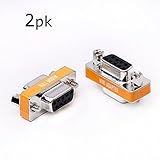 DB9 null modem female to female slimline data transfer serial port adapter 2 Pack